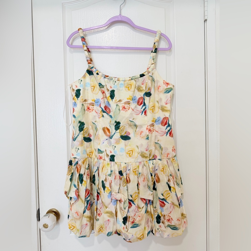 ASTR The Label Keyla Bubble Hem Floral Mini Dress Womens XL Spring Summer NWT - Picture 2 of 6